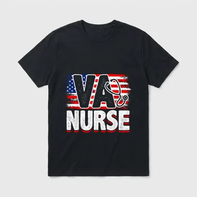 VA Nurse Veteran Patriot Nursing T-Shirt – Classic T-Shirt in Black