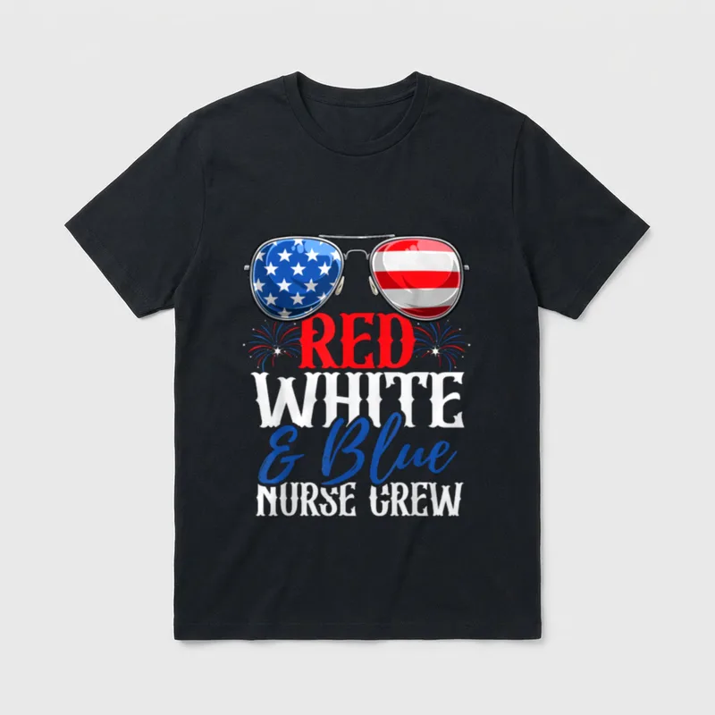 Red White and Blue Nurse Crew T-Shirt – Classic T-Shirt in Black