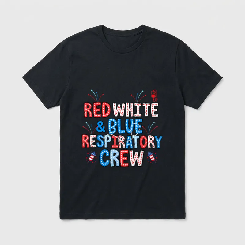 4th of July Lung Squad Nurse T-Shirt – Classic T-Shirt in Black