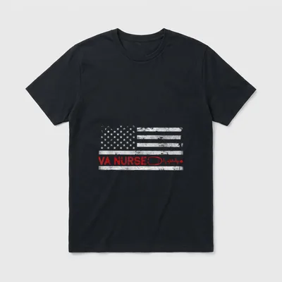 Nursing Patriot USA Nurse American VA T-Shirt – Classic T-Shirt in Black