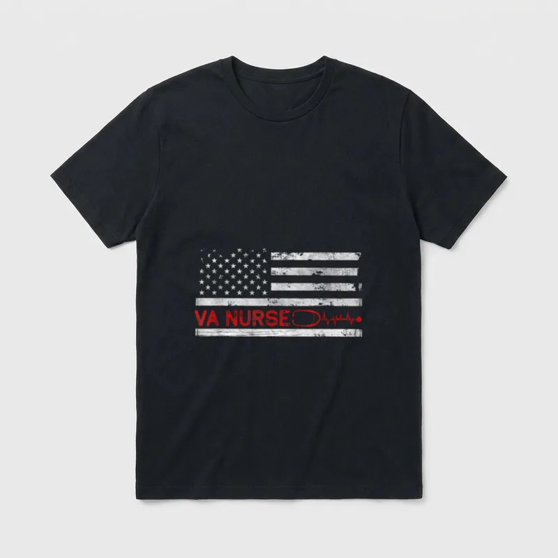 Nursing Patriot USA Nurse American VA T-Shirt – Classic T-Shirt in Black