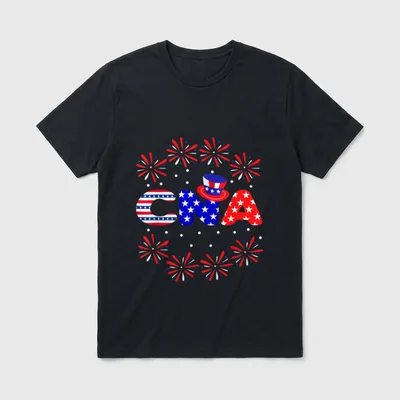 4th of July CNA Nurse Red T-Shirt – Classic T-Shirt in Black