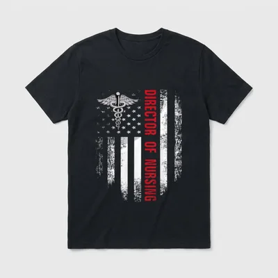 USA Red White Director of Nursing T-Shirt – Classic T-Shirt in Black