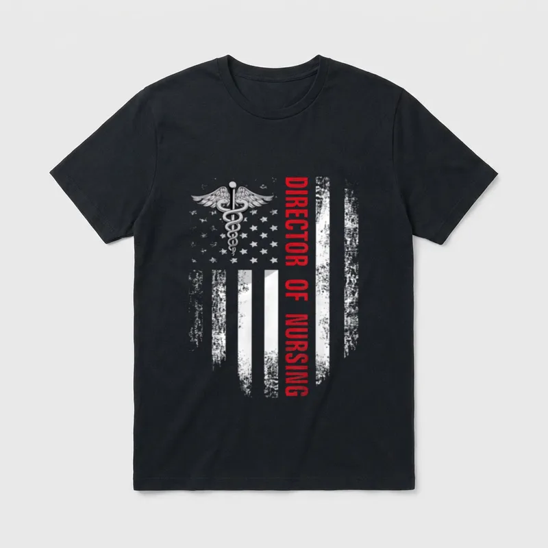 USA Red White Director of Nursing T-Shirt – Classic T-Shirt in Black