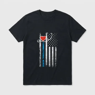 Correctional Nurse Vintage Stethoscope T-Shirt – Classic T-Shirt in Black