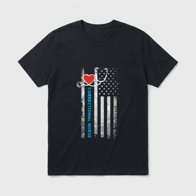 Correctional Nurse Vintage Stethoscope T-Shirt – Classic T-Shirt in Black