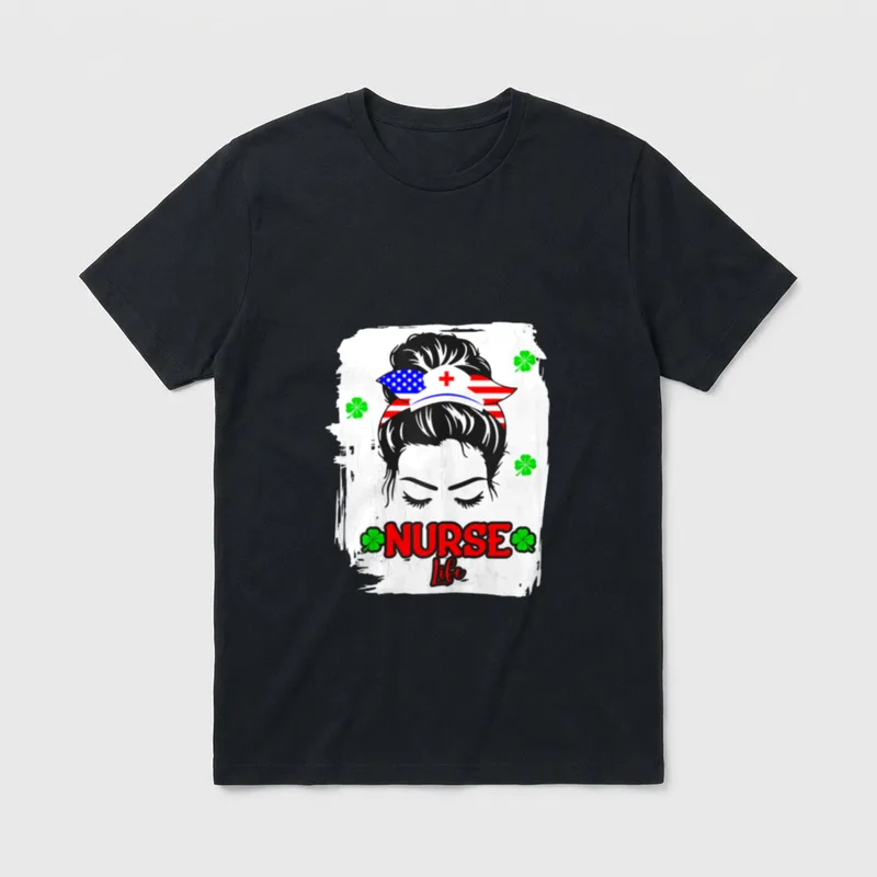 Nurse Life 4th of July American T-Shirt – Classic T-Shirt in Black