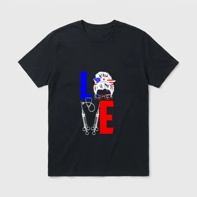 Nurse Love 4th of July American T-Shirt – Classic T-Shirt in Black