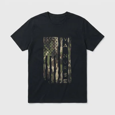 Camouflage VA NURSE Patriotic USA Vintage T-Shirt – Classic T-Shirt in Black