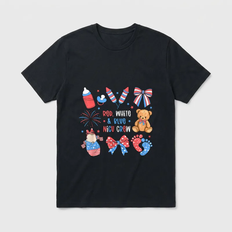 Red White Blue NICU Nurse Patriotic T-Shirt – Classic T-Shirt in Black
