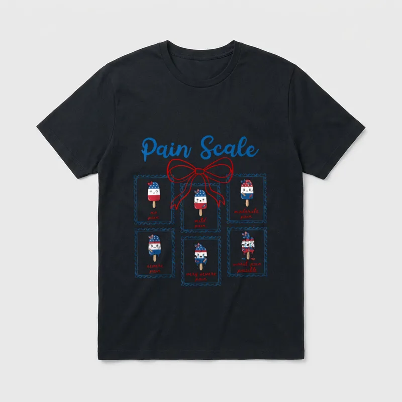 Patriotic Popsicle Pain Scale Nurse Assessment T-Shirt – Classic T-Shirt in Black