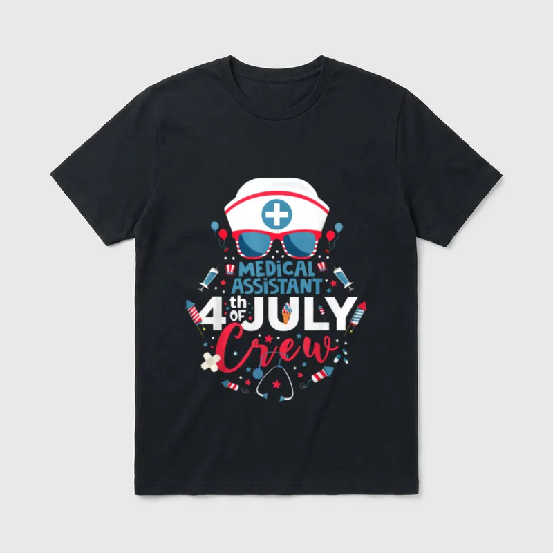 Medical Assistant 4th of July Nurse T-Shirt – Classic T-Shirt in Black