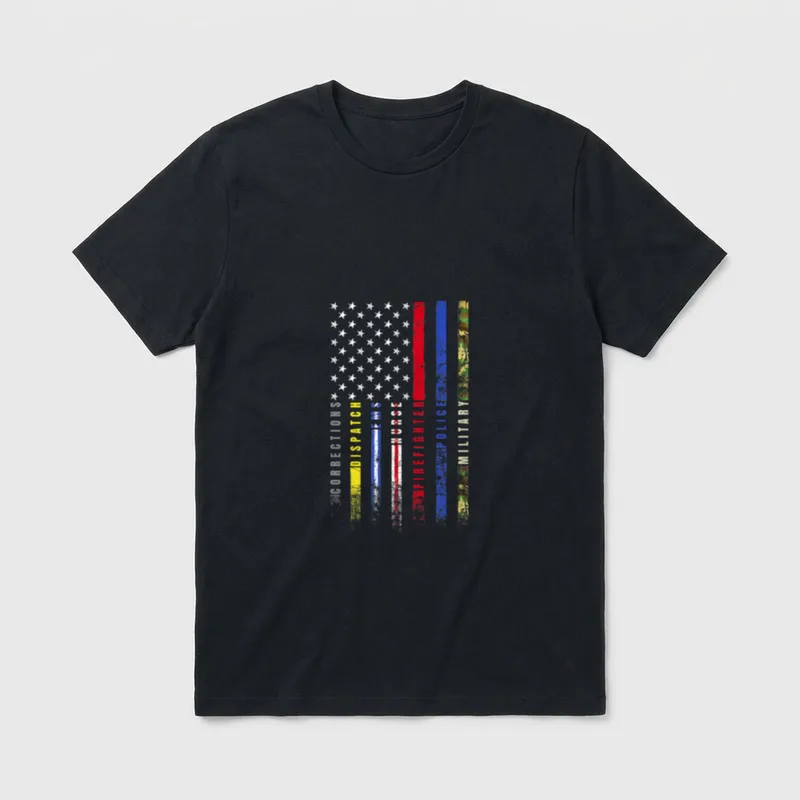 First Responders Hero Flag Nurse EMS T-Shirt – Classic T-Shirt in Black