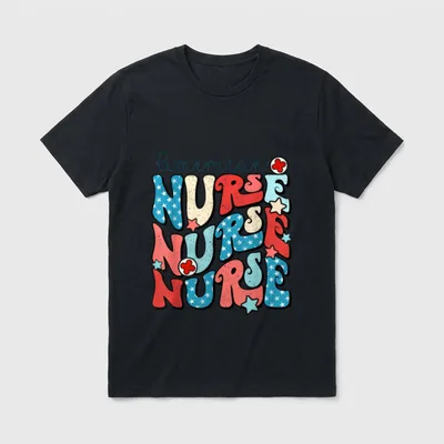American Nurse 4th of July Memorial T-Shirt – Classic T-Shirt in Black
