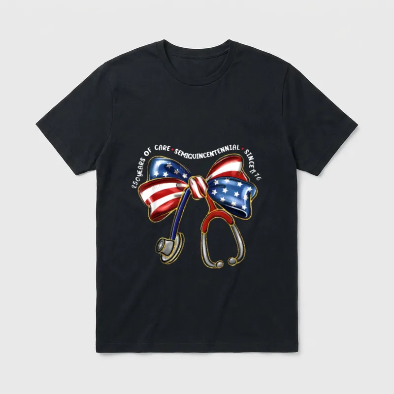 250 Years of Care Nurse 4th T-Shirt – 250 YEARS OF CARE SEMIQUINCENTENNIAL SINCE 1776 – Classic T-Shirt in Black