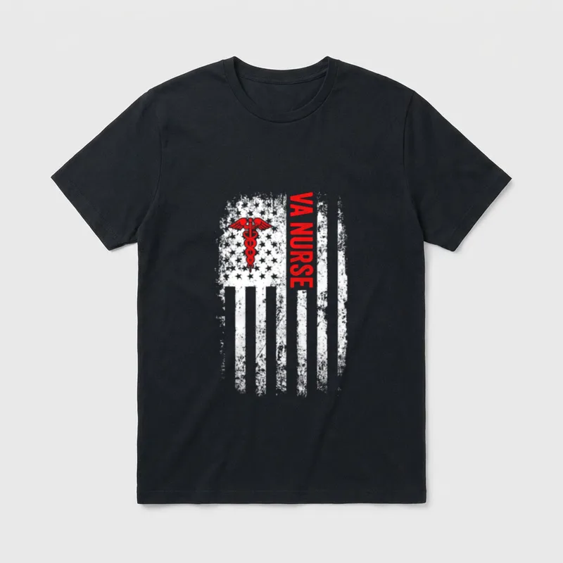 USA American Flag VA Nurse Appreciation T-Shirt – Classic T-Shirt in Black