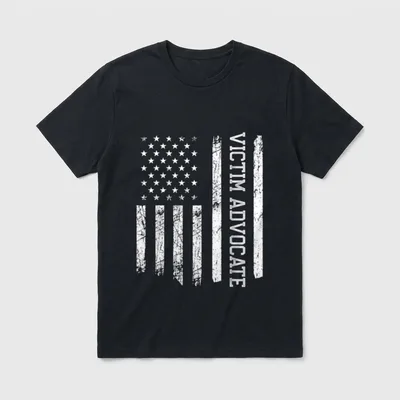 Victim Advocate American Flag Nurse Nursing T-Shirt – Classic T-Shirt in Black