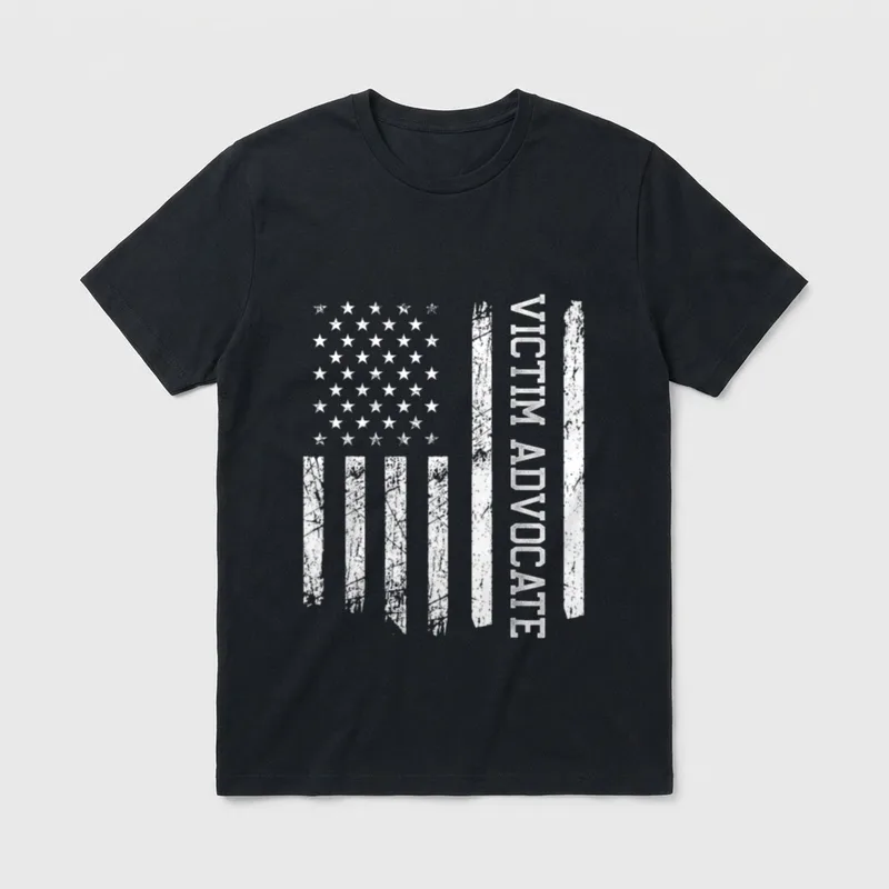 Victim Advocate American Flag Nurse Nursing T-Shirt – Classic T-Shirt in Black
