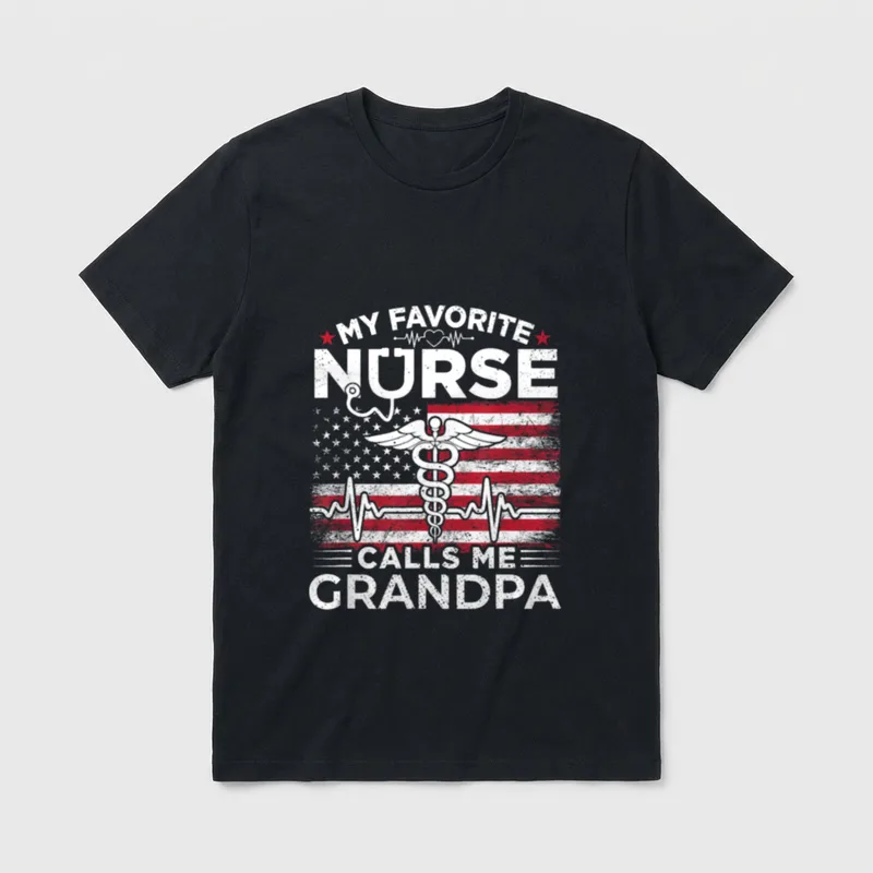 My Favorite Nurse Calls Me USA T-Shirt – Classic T-Shirt in Black