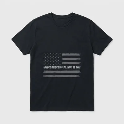 Correctional Nurse USA American Flag Vintage T-Shirt – Classic T-Shirt in Black