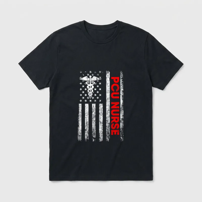 PCU Nurse American Flag T-Shirt – Classic T-Shirt in Black