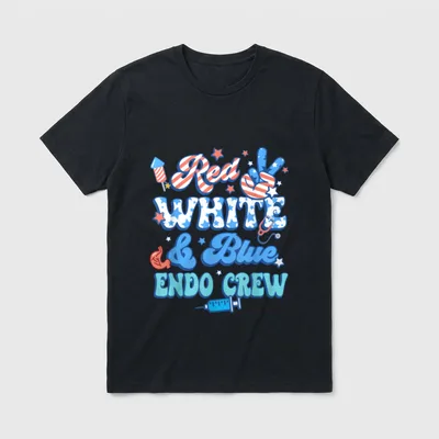 Red White Blue Endo Crew Nurse T-Shirt – Classic T-Shirt in Black