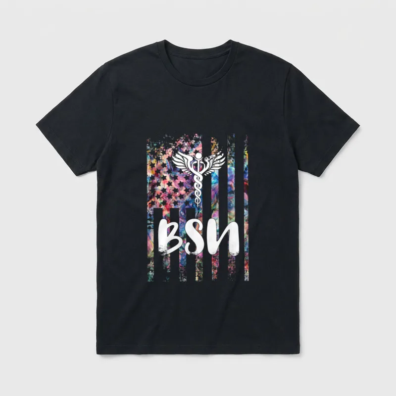 BSN American Flag Nursing T-Shirt – Classic T-Shirt in Black