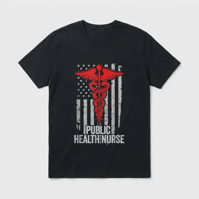 Public Health Nurse American T-Shirt – Classic T-Shirt in Black