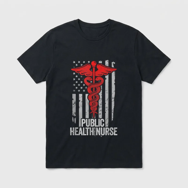 Public Health Nurse American T-Shirt – Classic T-Shirt in Black