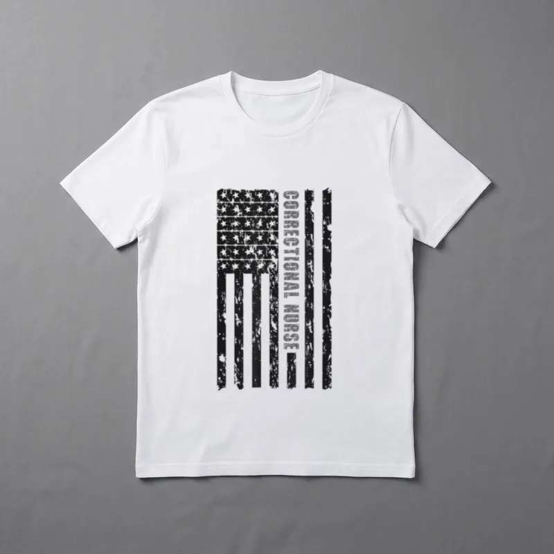 Corrections Nurse American Flag Correctional T-Shirt – Classic T-Shirt in Black