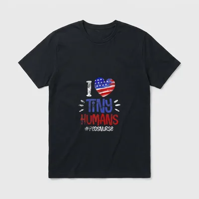 Children's Nurse I Love Tiny Human T-Shirt – Classic T-Shirt in Black