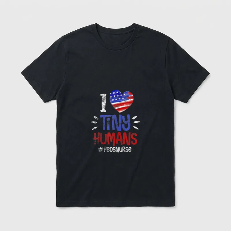 Children's Nurse I Love Tiny Human T-Shirt – Classic T-Shirt in Black