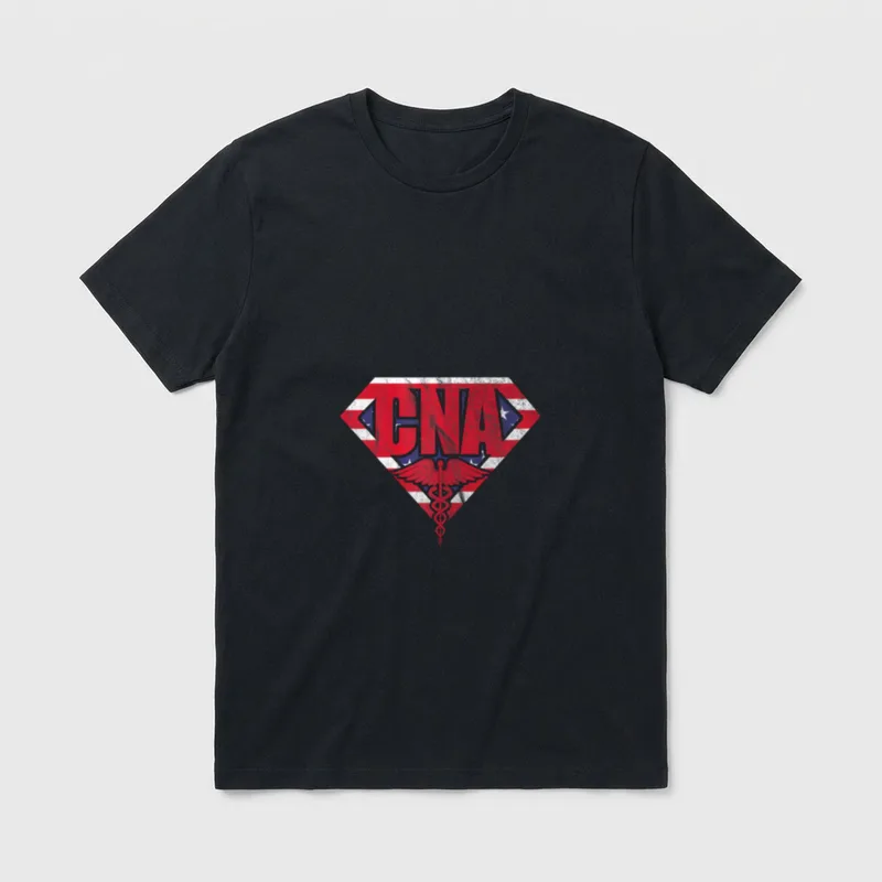 Flag Caduceus 4th of July Patriotic T-Shirt – Classic T-Shirt in Black