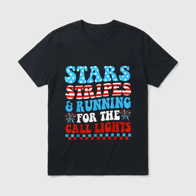 Lights 4th of July Nurse Running T-Shirt – Classic T-Shirt in Black