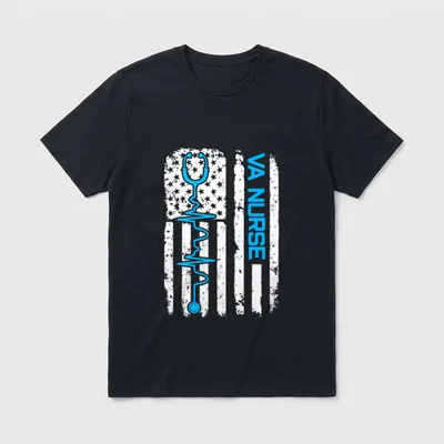 USA American Flag Patriotic VA Vintage T-Shirt – Classic T-Shirt in Black