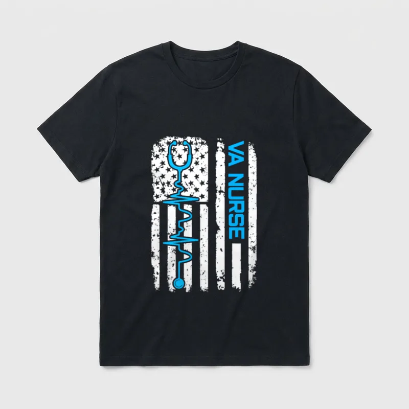 USA American Flag Patriotic VA Vintage T-Shirt – Classic T-Shirt in Black