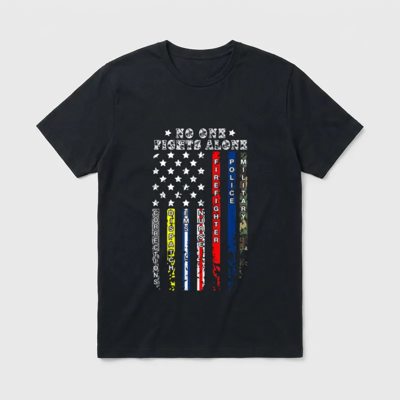 USA Thin Line Military Police Nurse T-Shirt – Classic T-Shirt in Black
