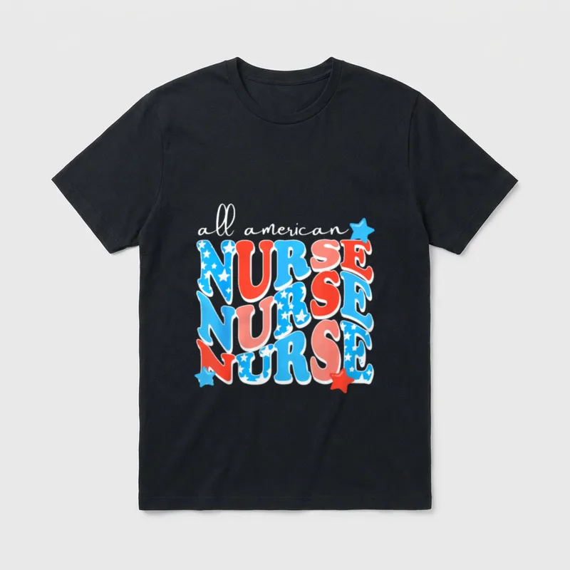 All American Nurse for Memorial Day T-Shirt – Classic T-Shirt in Black