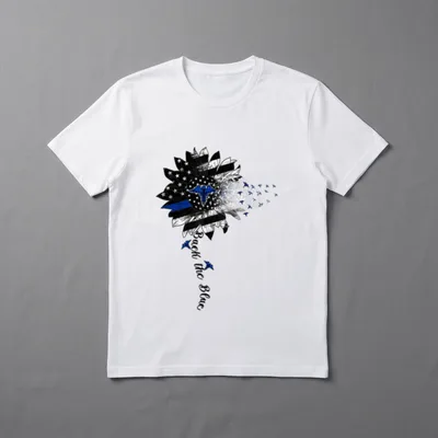 Nurse Back the Blue Sunflower American T-Shirt – Classic T-Shirt in Black
