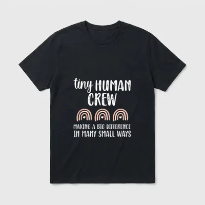Tiny Human Crew Pediatrics Children's Nurse T-Shirt – Classic T-Shirt in Black