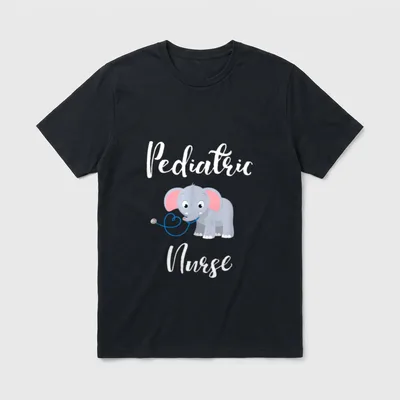 Pediatric Nurse RN Elephant Pediatrics T-Shirt – Classic T-Shirt in Black