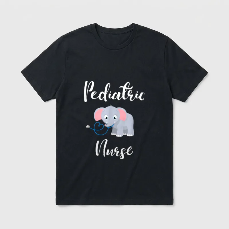 Pediatric Nurse RN Elephant Pediatrics T-Shirt – Classic T-Shirt in Black
