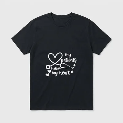 School Nurse Valentines Day NICU PEDs T-Shirt – Classic T-Shirt in Black