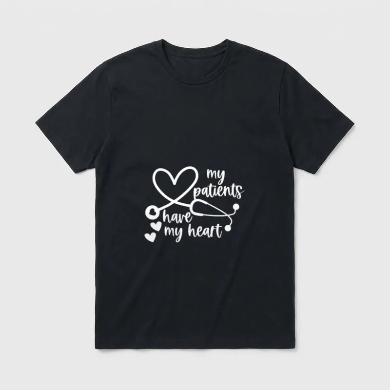School Nurse Valentines Day NICU PEDs T-Shirt – Classic T-Shirt in Black