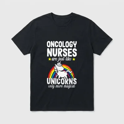 Unicorn Cute Oncology Nurse Pediatric Medical T-Shirt – Classic T-Shirt in Black