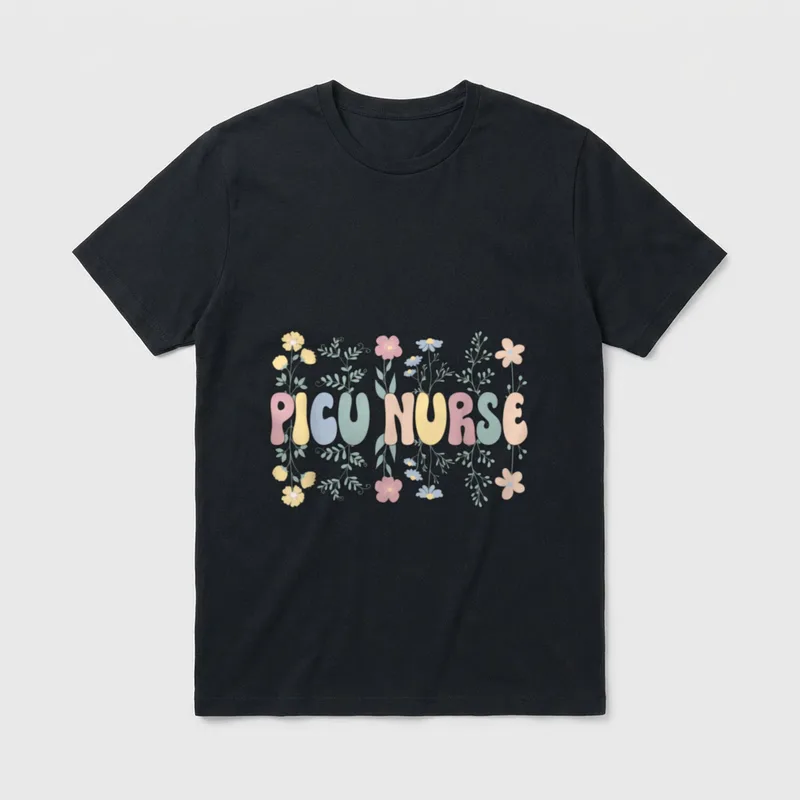 Groovy PICU Nurse Pediatric Intensive Care T-Shirt – Classic T-Shirt in Black