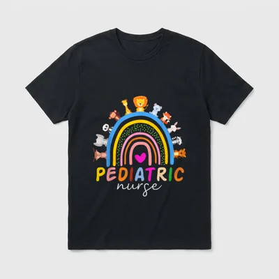 Pediatric Nurse PEDS RN Pediatrician Animals T-Shirt – Classic T-Shirt in Black