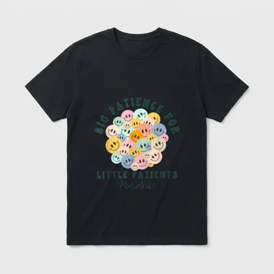 Little Patients Peds Pediatric Nurse T-Shirt – Classic T-Shirt in Black