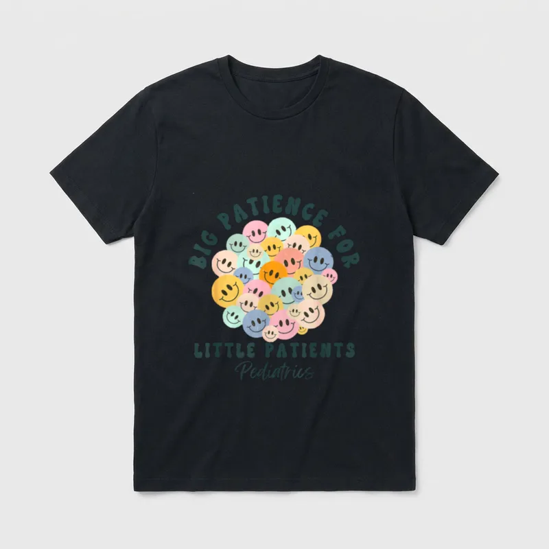Little Patients Peds Pediatric Nurse T-Shirt – Classic T-Shirt in Black