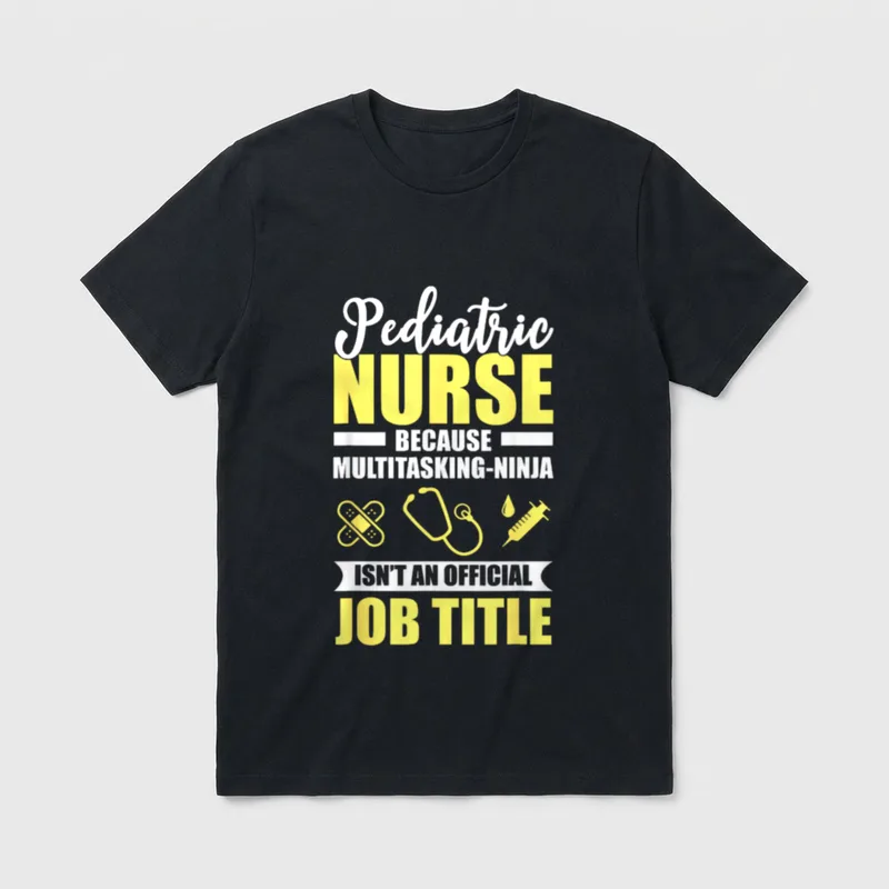 Pediatric Nurse Multitasking Ninja T-Shirt – Classic T-Shirt in Black
